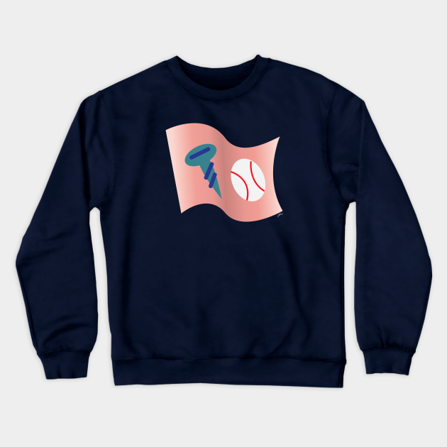Screw Ball Flag Cartoon Crewneck Sweatshirt TeePublic